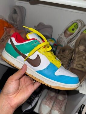 Nike Kids Colorblock Low-Top Sneaker in Blue, Green, Yellow & Red